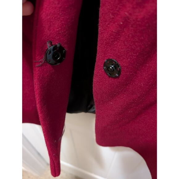 COLLECTION BY GALLERY Red Women's M Lined Peacoat Coat Jacket 100% Wool - Picture 4 of 10